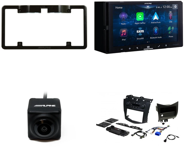 Main image of Alpine iLX-W670-S 7-Inch Receiver + PAC RPK4-HD1101 2003-07 Honda Accord Kit + Back up Camera and License Plate Frame