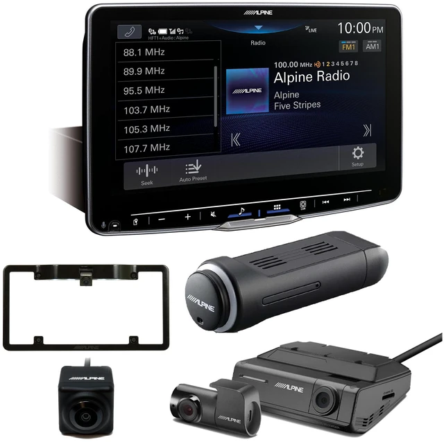 Main image of Alpine ILX-F511 Halo11 11" Multimedia Receiver with KTX-NS01 Nav Module, HCE-C1100 BU Camera w/ Frame, and DVR-C320R Alpine Dash Camera