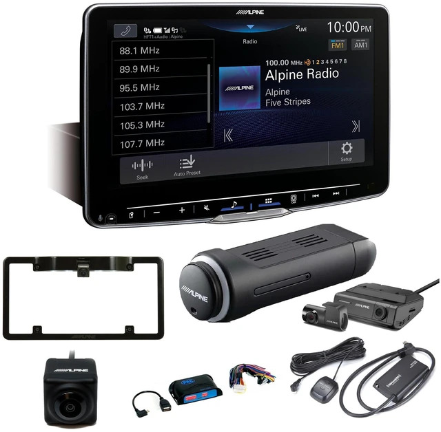 Main image of Alpine ILX-F511 Halo11 11" Multimedia Receiver with KTX-NS01 Nav Module, SXV300v1 Sat Tuner, SWI-CP5 Steering Wheel Interface, BU Camera w/ Frame, and DVR-C320R Alpine Dash Camera
