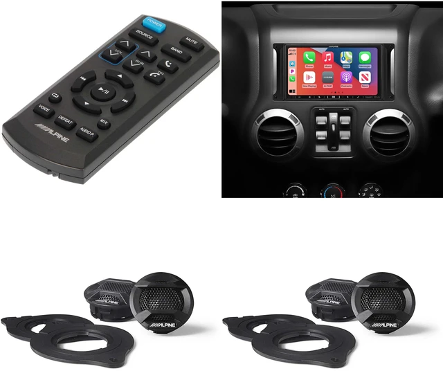 Main image of Alpine i407-WRA-JK 7in In-Dash Digital Receiver w/ (2 pair ) SPV-10TW-WRA & RUE-4360 Remote Bundle for 07-17 Wrangler