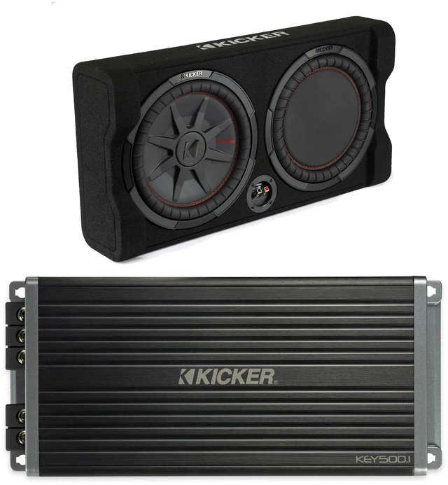 Main image of Kicker 47KEY5001 Mono Amp + 48TRTP122 12" CompRT Subwoofer Box Bundle