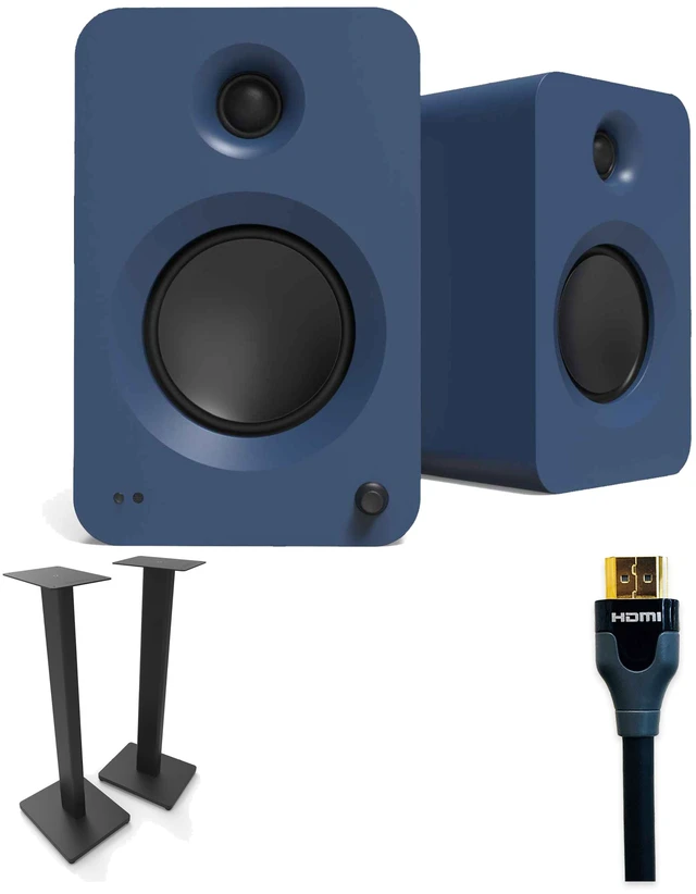 Main image of Kanto REN Matte Blue + ST28 Black + Tributaries 2m 48G HDMI TV Stereo Kit