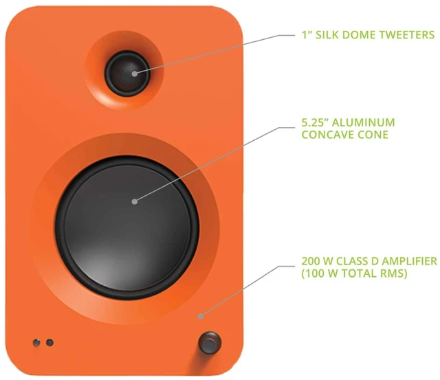 Alt view image 3 of 4 - Kanto REN Matte Orange + SUB8 Black + ST28 Black + Tributaries 2m HDMI Complete TV Audio Kit