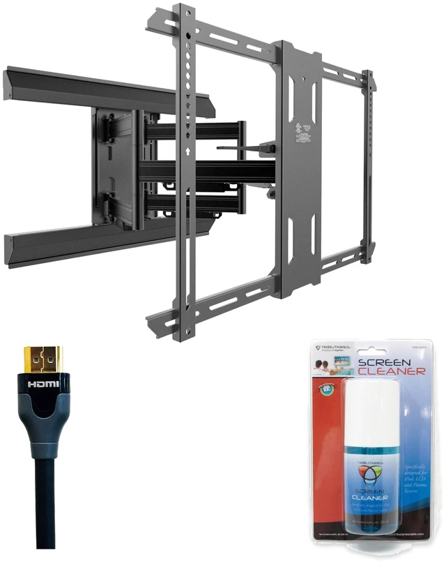 Main image of Kanto PMX660 Pro Full Motion Mount + Tributaries 3m HDMI + Screen Cleaner Kit