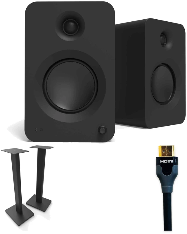 Main image of Kanto REN Black + ST28 Black + Tributaries 2m 48G HDMI TV Stereo Kit
