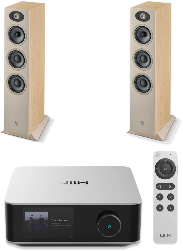 Main image of Focal Theva No2 Light Wood Speakers (Pair) + WiiM Amp Ultra Silver