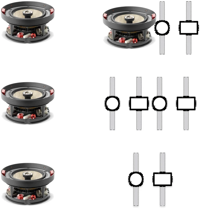 Main image of Focal 300 ICW6 4-Speaker + 4-Bracket Preconstruction Package