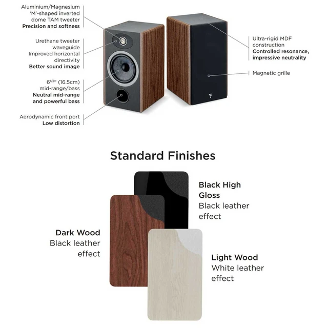 Alt view image 3 of 4 - Focal Vestia No1 Black Speakers (Pair) + WiiM Amp Ultra Silver