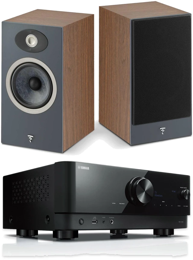 Main image of Focal Theva No1 Dark Wood Speakers (Pair) + Yamaha RX-V4A