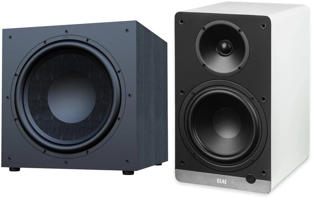 Main image of ELAC DCB61 White Powered Speakers + DS153 15in Debut 3.0 Subwoofer