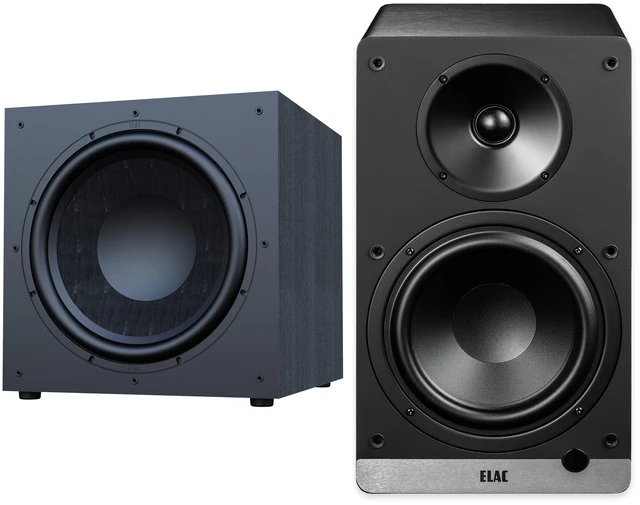Main image of ELAC DCB61 Black Powered Speakers + DS153 15in Debut 3.0 Subwoofer