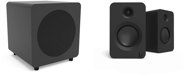 Main image of Kanto Ren Powered Speaker System (black) and SUB8 Powered 8in Subwoofer (black) Bundle
