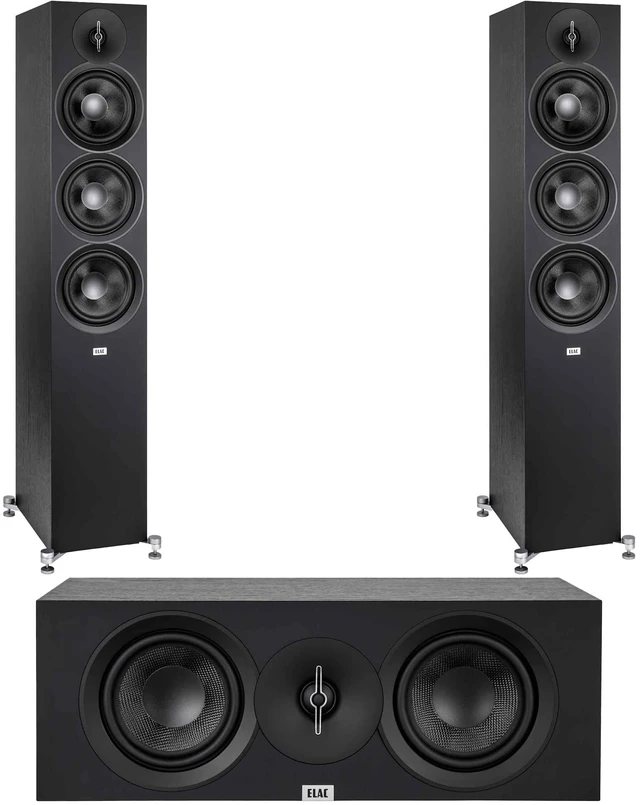 Main image of Elac - Two DF53-BK - Debut 3.0 5.25" Floor Speakers - Black and Elac DC53-BK - Debut 3.0 5.25" Center Speaker - Black