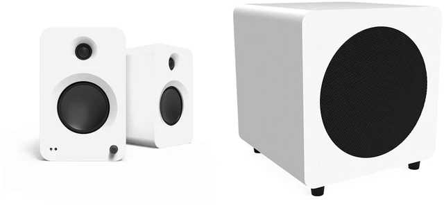 Main image of Kanto Ren Powered Speaker System (white) And SUB8 Powered 8in Subwoofer (white) Bundle