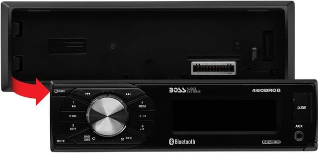Alt view image 2 of 11 - Boss 460BRGB Single-DIN, MECH-LESS Multimedia Player (no CD/DVD) Detach Panel Bluetooth