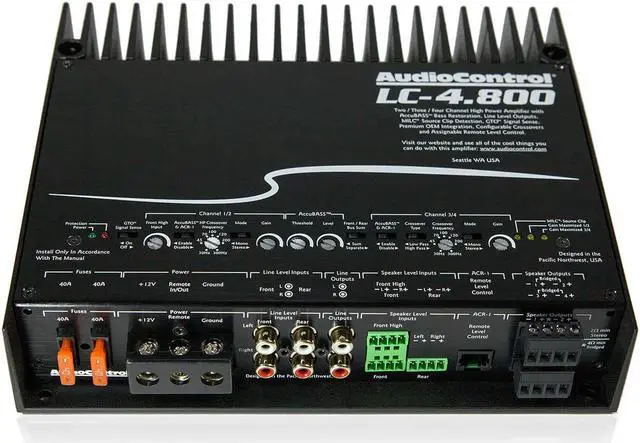 Alt view image 4 of 20 - AudioControl LC-4.800 High-Power Multi-Channel Amplifier with Accubass