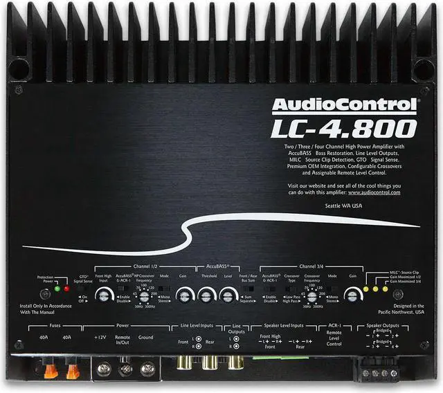 Alt view image 2 of 20 - AudioControl LC-4.800 High-Power Multi-Channel Amplifier with Accubass