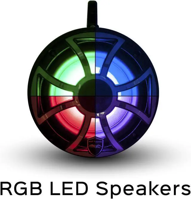 Alt view image 3 of 4 - Wet Sounds REVO 6-XSB-SS Black 6.5 Inch Marine LED Speakers & Enclosures (1.75" Clamps) & LED Controller