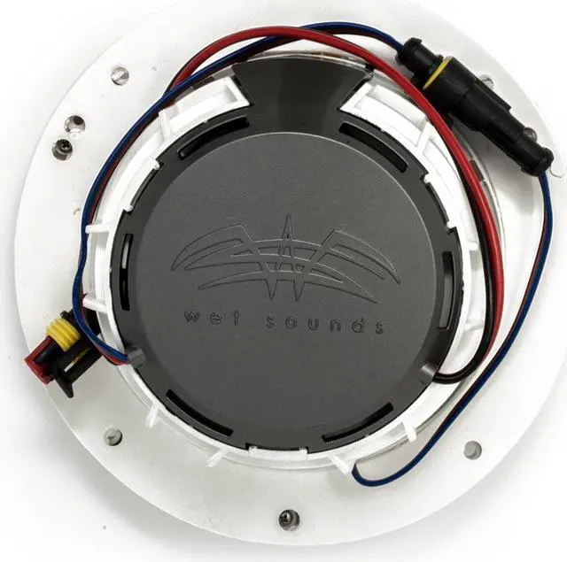 Alt view image 4 of 4 - Wet Sounds REVO 6-SWW White Closed SW Grille 6.5 Inch Marine LED Coaxial Speakers (pair) with RGB LED Speaker Rings