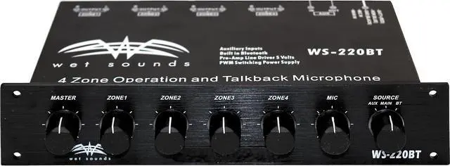 Alt view image 9 of 9 - Wet Sounds WS-220 BT Bluetooth Enabled 4 Zone Control and built in Mic