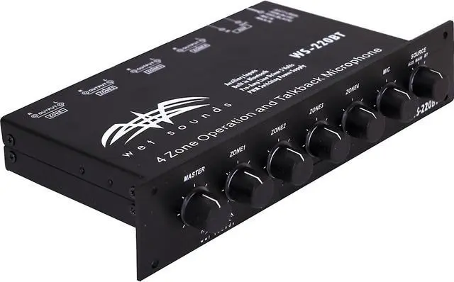 Alt view image 7 of 9 - Wet Sounds WS-220 BT Bluetooth Enabled 4 Zone Control and built in Mic