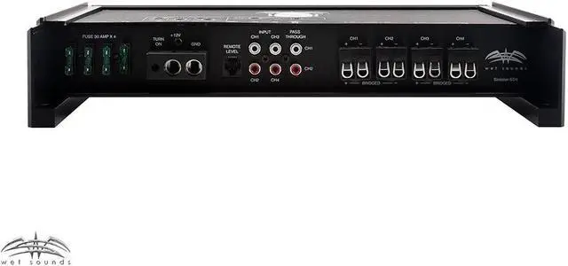 Alt view image 4 of 4 - Wet Sounds Sinister SDX4 4-Channel Amplifier & Stinger 7-Meter 4-Gauge Amplifier Wiring Kit w/ RCAs