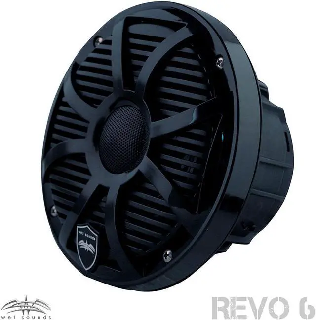 Alt view image 3 of 4 - Wet Sounds - Three Pairs Of REVO 6-SWB Black Closed SW Grille 6.5 Inch Marine LED Coaxial Speakers