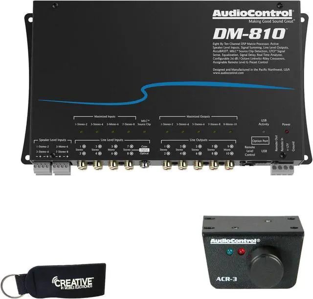 Main image of AudioControl DM-810 Premium 8 Input 10 Output DSP Matrix Processor, & ACR-3 Dash Remote