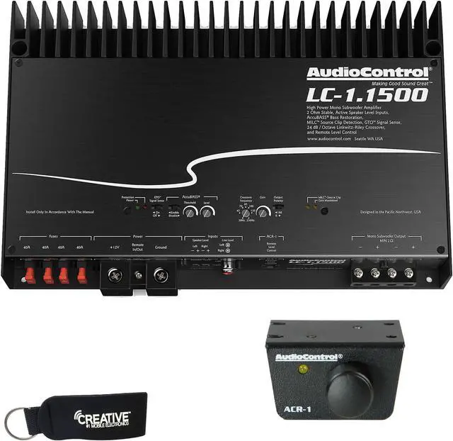 Main image of AudioControl LC-1.1500 Mono Subwoofer Amplifier &  ACR-1 Dash Remote