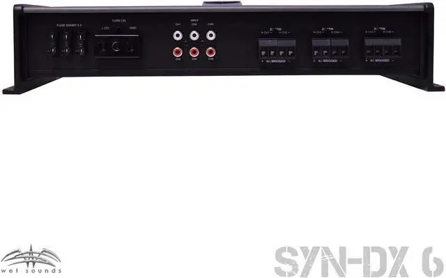 Alt view image 4 of 4 - Wet Sounds SYN-DX 6 Full Range 6 Channel Amplifier & Stinger 3-Meter 4-Gauge Amplifier Wiring Kit w/ RCAs