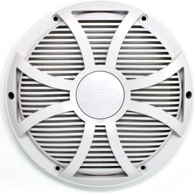 Alt view image 4 of 4 - Two Wet Sounds Revo 12" Subwoofers, Grills, & RGB LED Rings - White Subwoofers & White Closed Face SW Grills - 4 Ohm