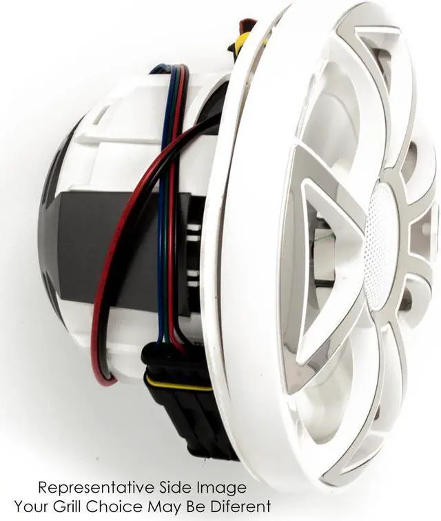Alt view image 4 of 4 - Wet Sounds - Two Pairs Of REVO 6-XSW-SS White XS / Stainless Overlay Grill 6.5 Inch Marine LED Coaxial Speakers