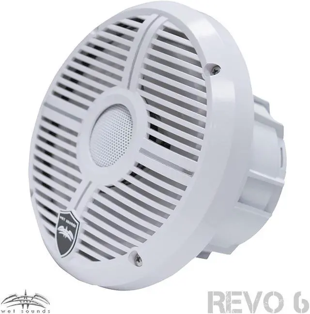 Alt view image 3 of 4 - Wet Sounds - Four Pairs Of REVO 6-XWW White Closed XW Grille 6.5 Inch Marine LED Coaxial Speakers