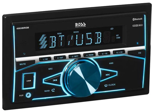 Alt view image 2 of 4 - Boss 480BRGB Double-DIN, MECH-LESS Multimedia Player (no CD/DVD) Bluetooth