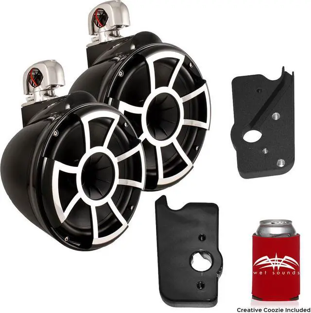 Main image of Wet Sounds For Malibu G3 Tower System REV10B-SC 10" Pair Black Swivel Mount Tower Speakers & Black Adapters