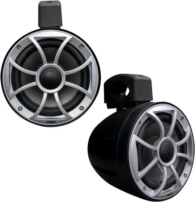 Alt view image 2 of 4 - Wet Sounds - A Pair Of Black RECON 6 POD-B 6.5 Inch Tower Speakers & MB Quart NA2-400.2 Amplifier