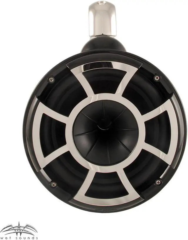 Alt view image 2 of 4 - Wet Sounds REV 8 Fixed Clamp Tower Speakers with Wet Sounds Suitz speaker Covers - Black