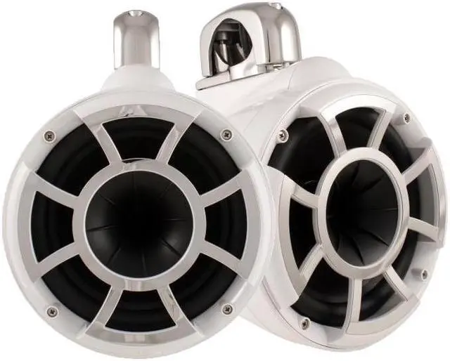 Alt view image 2 of 4 - Wet Sounds REV8W-SC 8" White Tower Speakers with Stainless Steel Swivel Clamps & SYN-DX2 750 Watt Amplifier