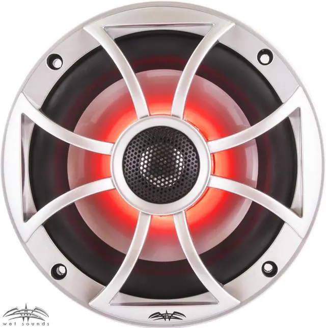 Alt view image 2 of 4 - Wet Sounds - Two Pairs Of RECON 6-S RGB Silver LED 6.5" Speakers And A Kicker KXMA400.4 Marine Amplifier
