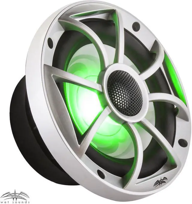 Alt view image 4 of 4 - Wet Sounds - Two Pairs Of RECON 6-S RGB Silver LED 6.5" Speakers And A Kicker KXMA400.4 Marine Amplifier