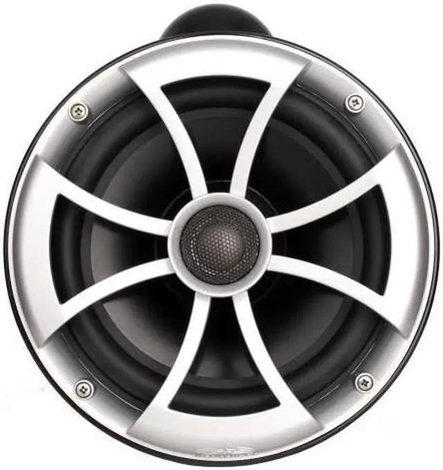 Alt view image 3 of 4 - Wet Sounds ICON8B-FC-SA 8" Black Tower Speakers with Silver Aluminum Fixed Clamps & HTX2 600 Watt Amplifier