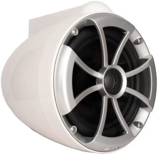 Alt view image 4 of 4 - Wet Sounds ICON8W-SXM WHITE 8" Tower Speakers with Stainless Swivel Base Mount (NO PIPE CLAMP) and Wet Sounds HTX2 Amplifier
