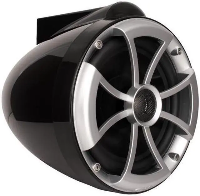 Alt view image 4 of 4 - Wet Sounds ICON8B-FC-SA 8" Black Tower Speakers with Silver Aluminum Fixed Clamps & HTX2 600 Watt Amplifier