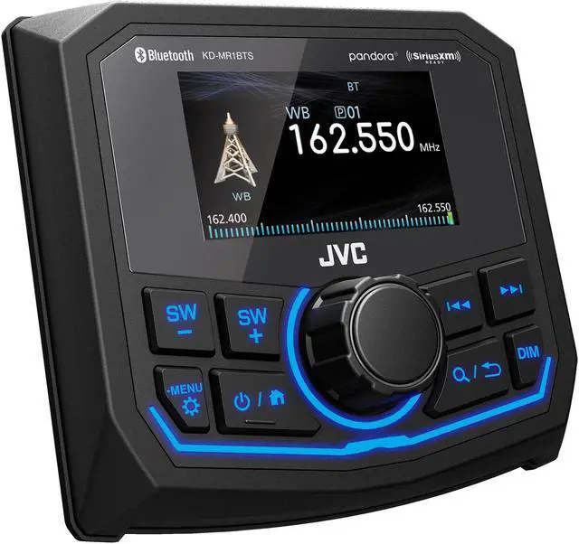 Alt view image 3 of 4 - JVC KD-MR1BTS Waterproof Radio Compatible With Stinger Marine SEADASH3W Universal Marine 3" Radio Dash Kit - White