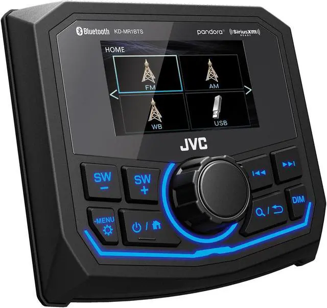 Alt view image 2 of 4 - JVC KD-MR1BTS Waterproof Radio Compatible With Stinger Marine SEADASH3W Universal Marine 3" Radio Dash Kit - White