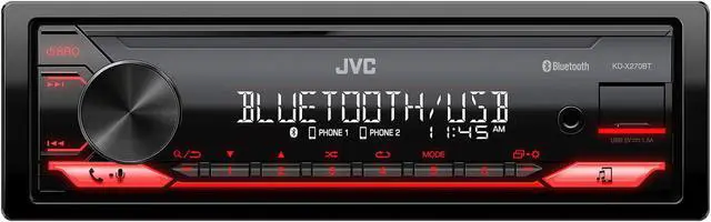 Alt view image 2 of 10 - JVC KD-X270BT Digital Media Receiver featuring Bluetooth, Front USB, JVC Remote App Compatibility