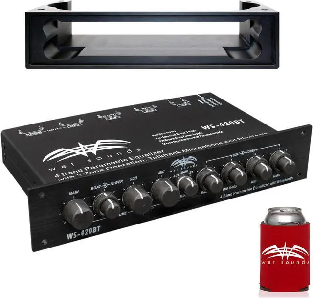 Main image of Wet Sounds WS-420BT 3-Zone Bluetooth Equalizer With WS-BTEQUDM-B Black Under Dash Mount