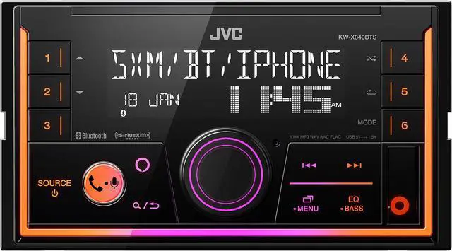Alt view image 4 of 4 - JVC KW-X840BTS 2-Din Digital Media Receiver compatible with SXV300 SiriusXM Tuner, BT, Amazon Alexa and SWI-RC adapter