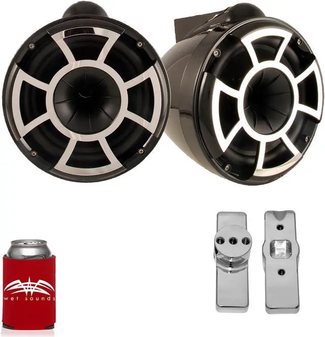 Main image of Wet Sounds for Nautique FC5 Towers - REV10 10" Black Tower Speakers & Mastercraft Tower Adapters