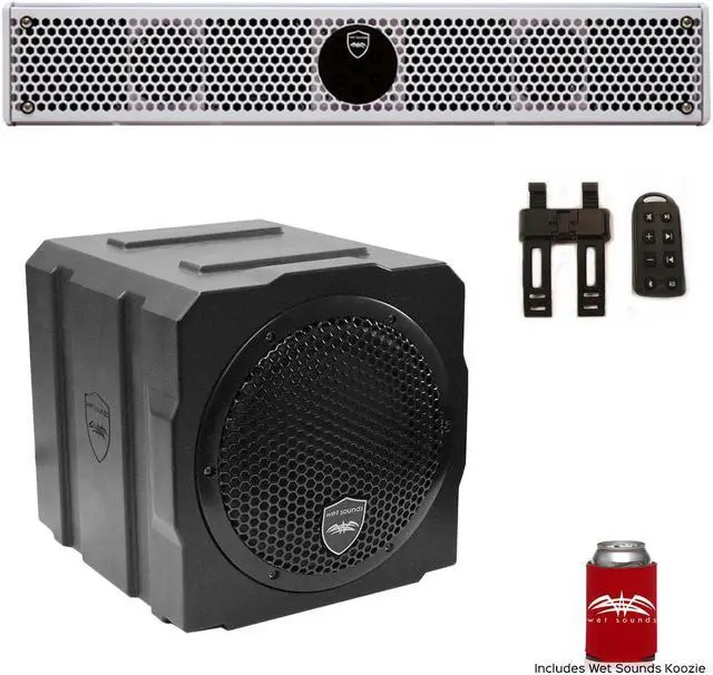 Alt view image 5 of 7 - Wet Sounds Package - White Stealth 6 Ultra HD Sound Bar w/ Remote and AS-8 8" 350 Watt Powered Stealth Subwoofer